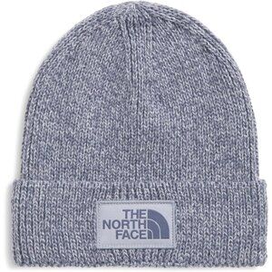 The North Face Men Blue Heather Cuffed Beanie Classic Fit Rib Knit Winter Hat